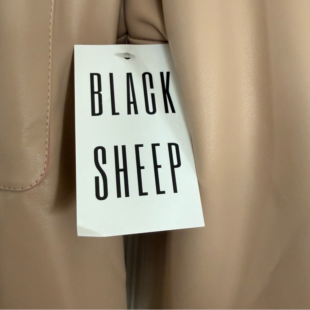 Tan Faux Leather Button-Up jacket - Picture 6 of 8